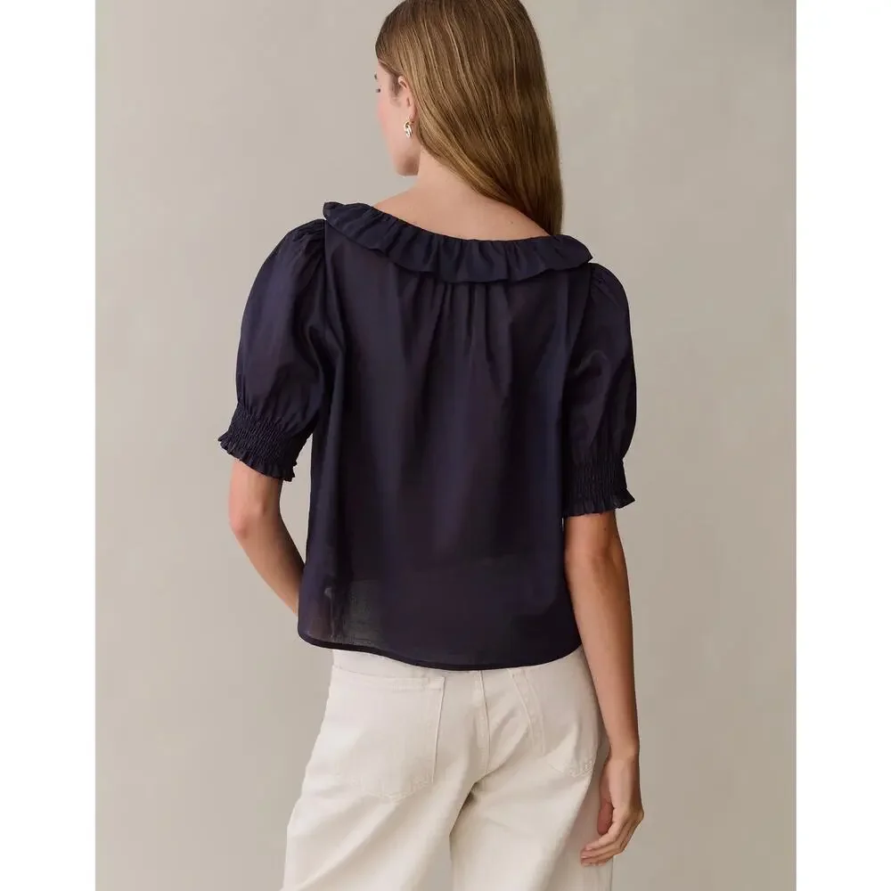sorella Maysilee Cotton Top navy blue size XS $147